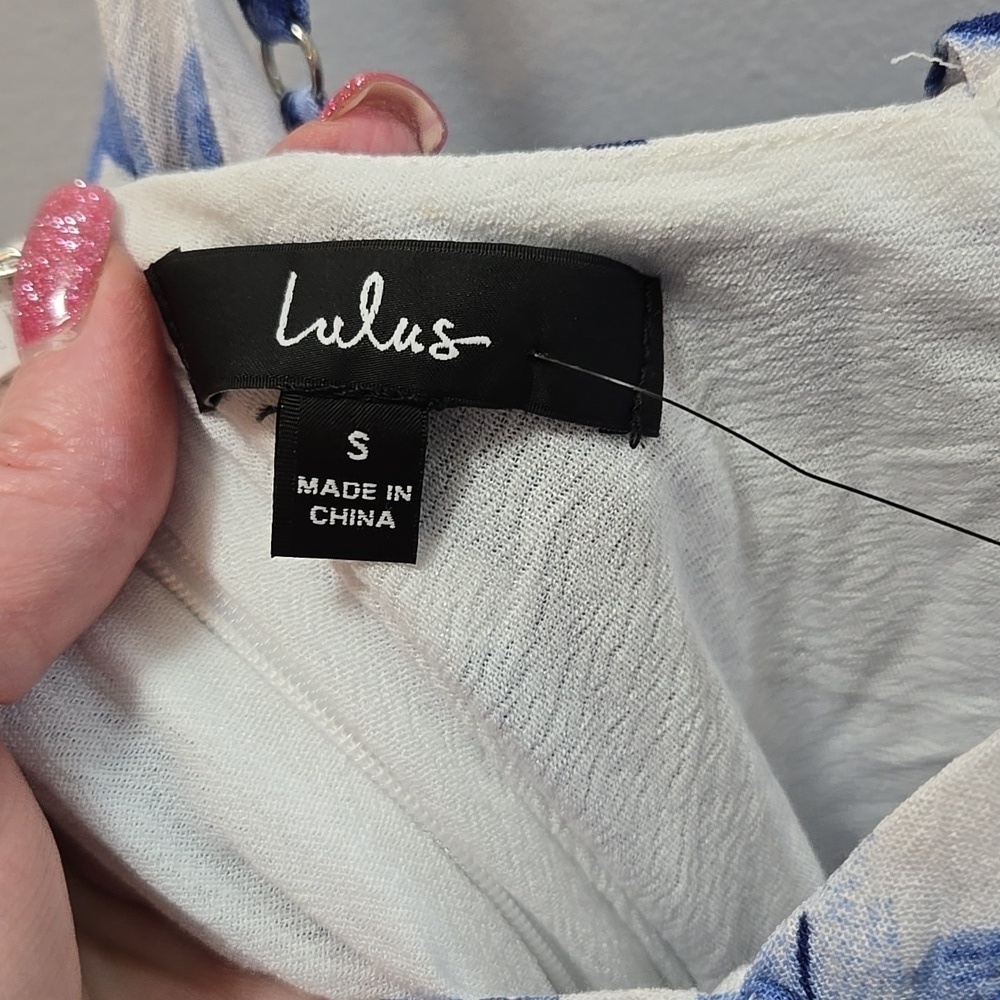LULUS Floral Blue and White Women's Dress SMALLstars! NWT - Picture 5 of 10